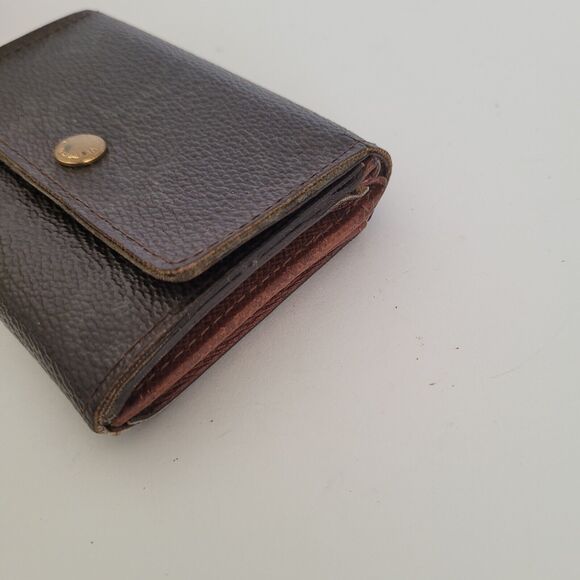 Louis Vuitton LV Micro Brown Folding Monogram Leather Card Wallet Smal Authentic - Picture 12 of 12